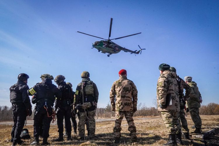Под Петербургом   новгородский СОБР  «Рубин» Росгвардии отработал беспарашютное десантирование