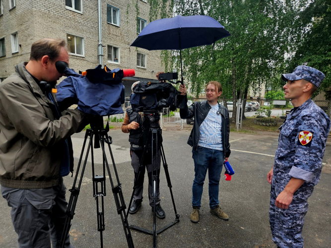 Телесюжет о проведении пожарно-тактических учений в программе "Новости дня" на Новгородском областном телевидении  18 июня 2024 года