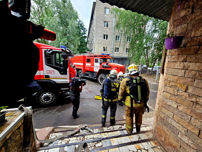 Телесюжет о проведении пожарно-тактических учений в программе "Вести. Великий Новгород" (ГТРК "Славия") от 18 июня 2024 года