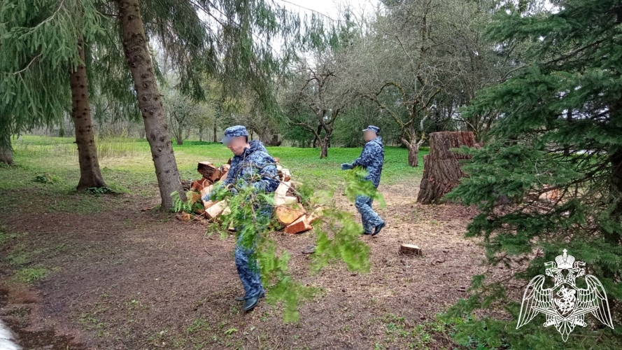 Новгородские росгвардейцы привели в порядок воинское захоронение в Новгородском районе