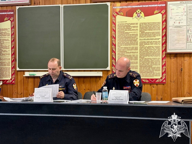 При   начальнике Управления  Росгвардии по Новгородской области  полковнике полиции  Викторе Барушеве во вневедомственной охране  состоялось совещание  по подведению итогов службы за 9 месяцев 2025 года 