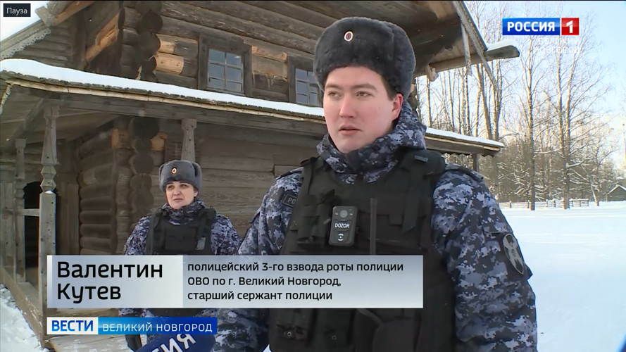 Телесюжет в программе "Вести. Великий Новгород" (ГТРК "Славия") от 28 марта 2026 года о несении службы сотрудниками ОВО в Витославлицах