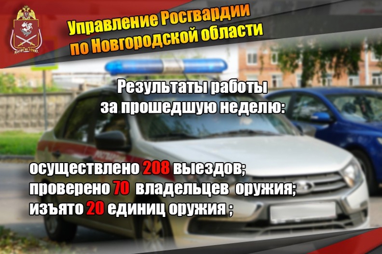 Новгородские росгвардейцы изъяли 20 единиц гражданского оружия за прошедшую неделю