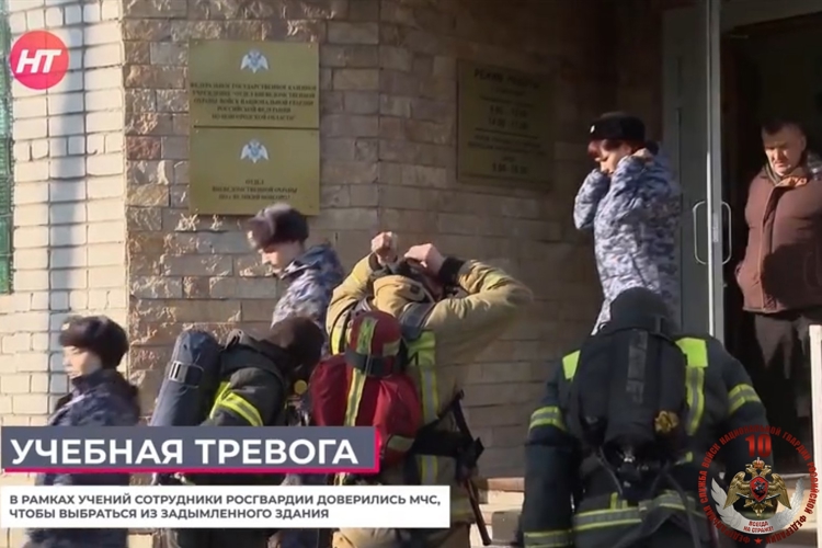 Телесюжет в программе "Новости утро" на Новгородском областном телевидении от 20 марта 2026 года о проведении совместных учений Росгвардии и МЧС