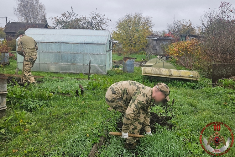 Новгородские росгвардейцы помогли на дачном участке ветерану Великой Отечественной войны